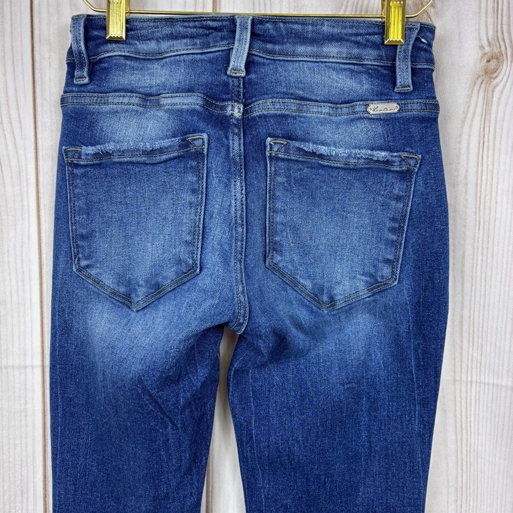 KanCan Signature Kurvy Mid-Rise Skinny Jeans Distressed Trendy Denim Blue Sz 24 - Picture 5 of 14
